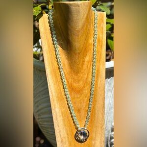 Handmade Vintage Blue Crystal Glass bead and AB Glass Star Necklace